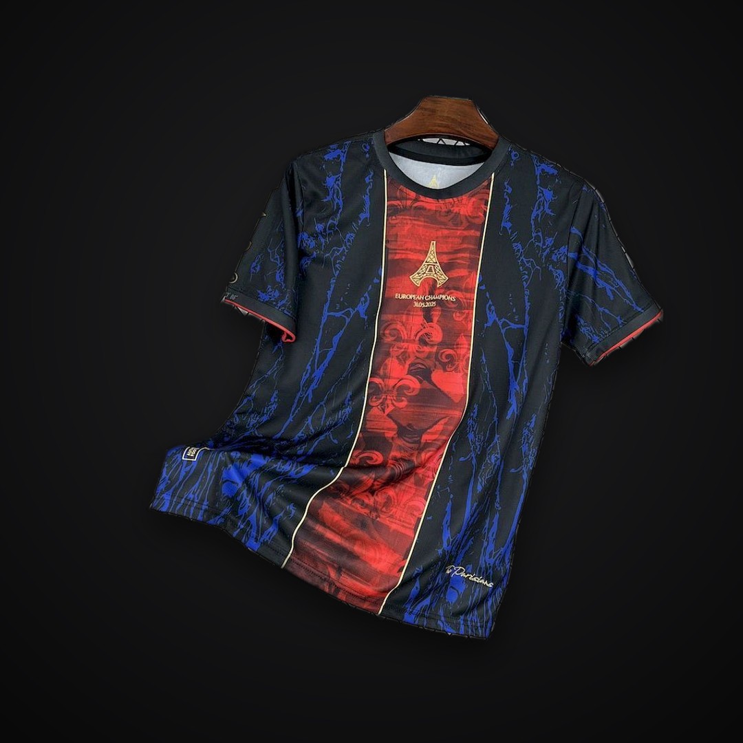 Paris Saint-Germain 2025/26 (CAMPEONES DE EUROPA) Red and blue Jersey
