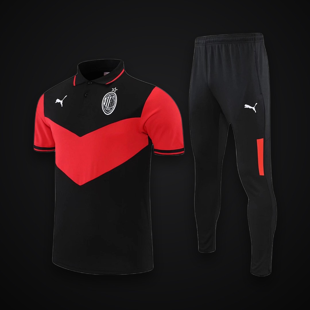AC Milan Black Polo Shirt